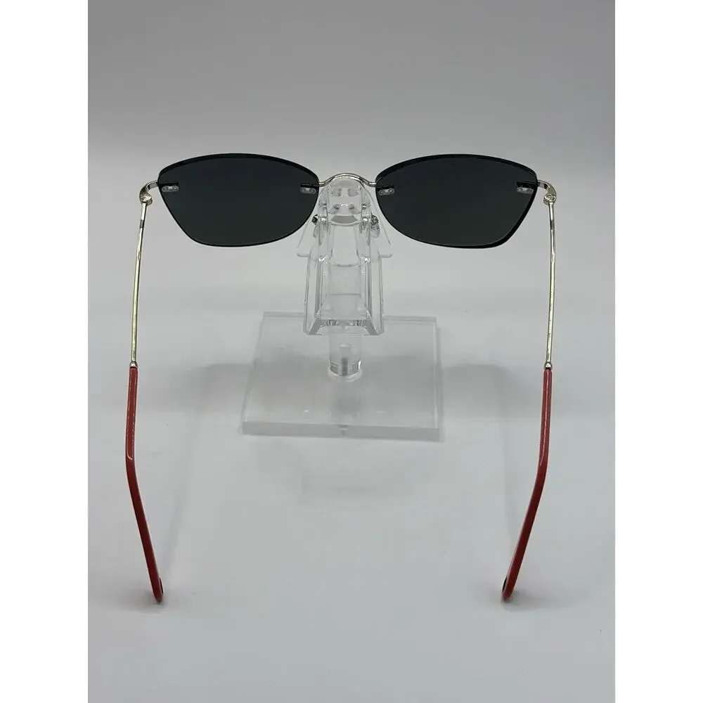 Yoji 32-001430 Rimless Sunglasses Gold Coral Dark Lens 56-18-145 Unisex